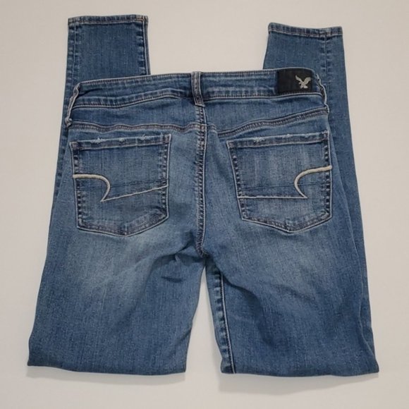 DISTRESSED medium wash jeggings size 6 - Picture 4 of 7